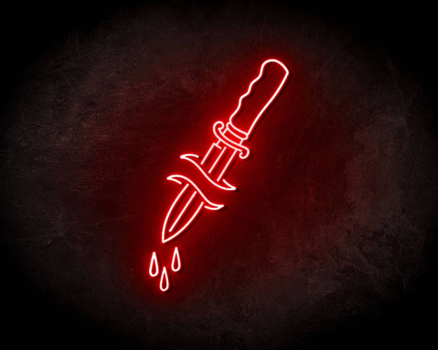Dagger Sign Radiograph LED Neon Sign Dripping Dagger - The Neon Company - BE